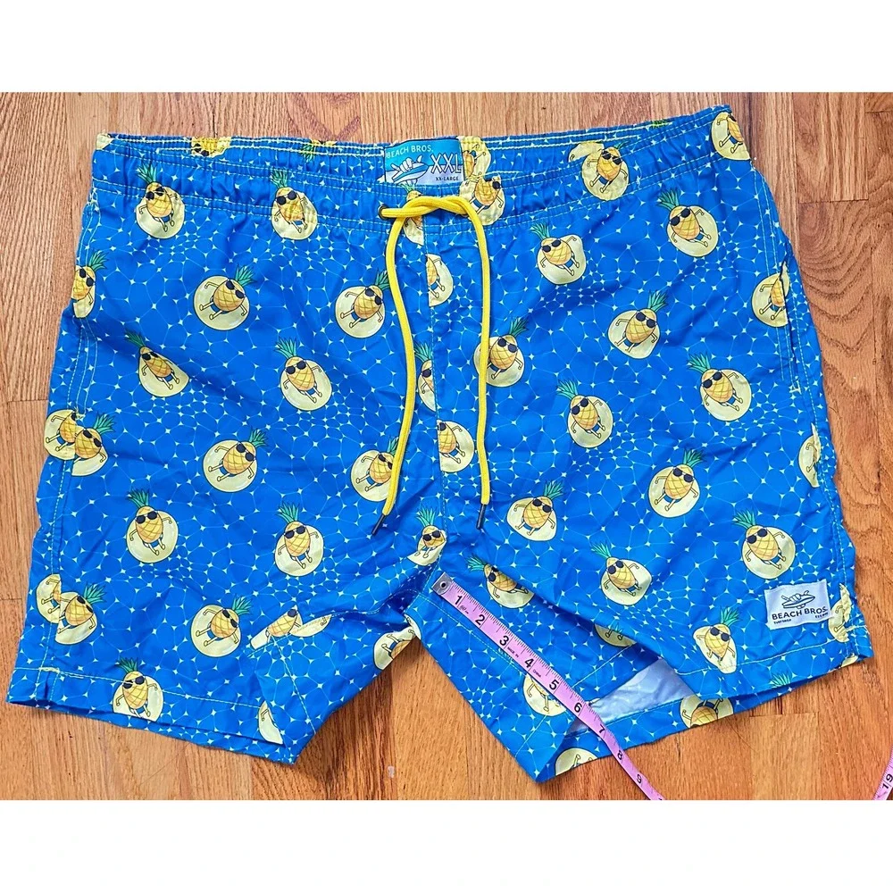 Beach Bros Swim‎ Trunks Men's 2XL Quick Dry Geometric Cool Pineapple Shorts